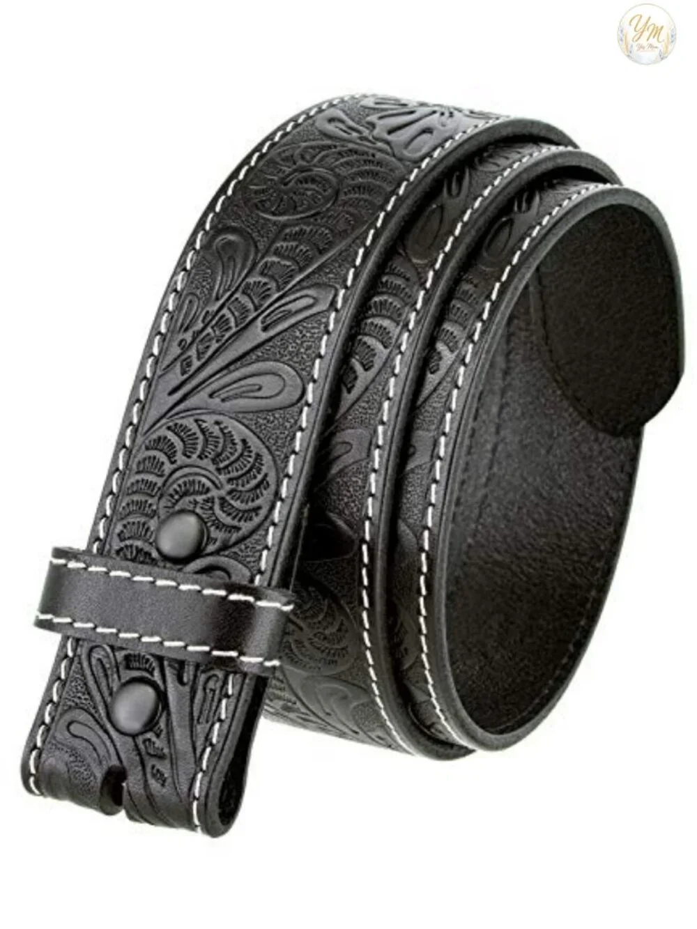 Genuine Full Grain Leather Tooled Western Belt 1.5